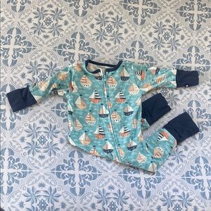 0-3M Sweet Bamboo Sailboat Print Kids One Piece